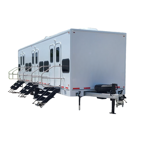 Bunk trailer rental with private sleeping quarters and climate-controlled interiors for remote job sites and events