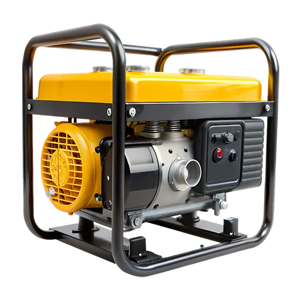 Portable generator powering a restroom trailer at an outdoor wedding without onsite electricity