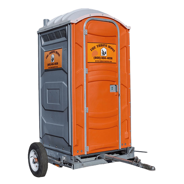 Hitch & Go portable toilet trailer rental by The Throne Depot for mobile use