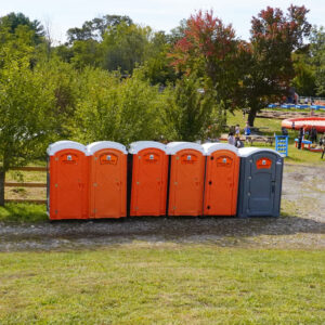 Portable toilets and restroom trailers by The Throne Depot serving municipal public works or recreation projects